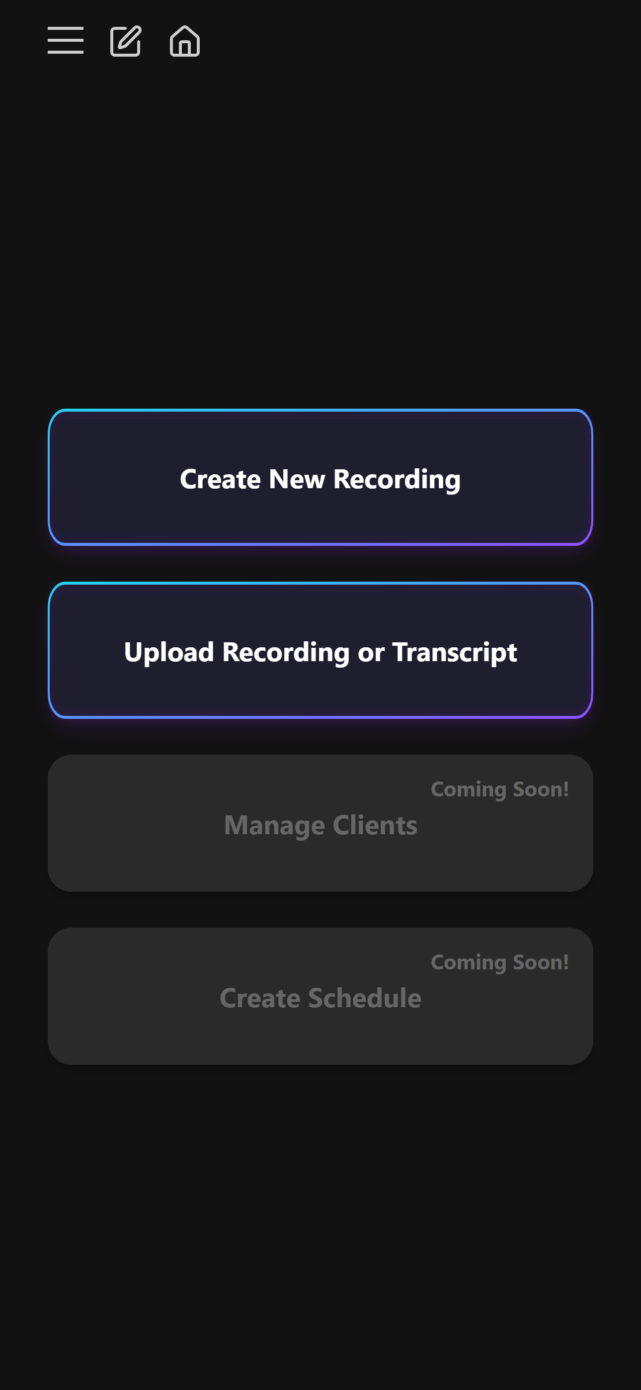 Mobile Menu - Dark Theme