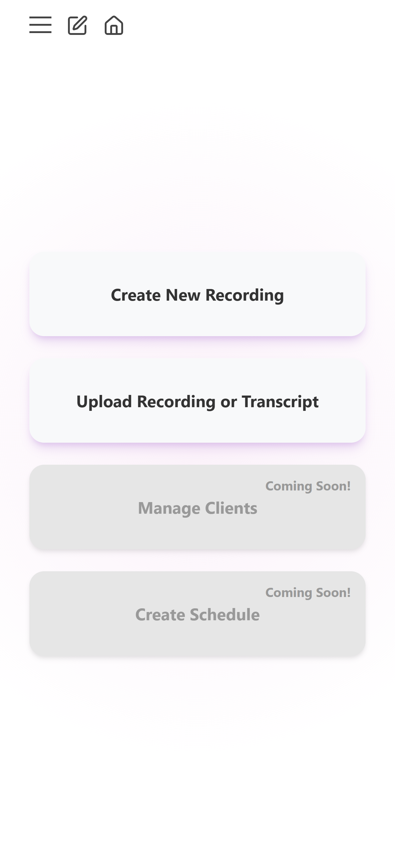Mobile Menu - Light Theme
